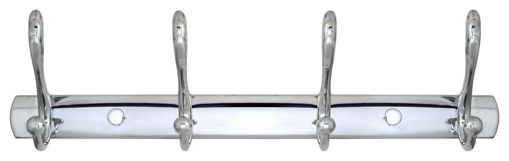 MODONA's 13.5" Four Pronged Robe and Towel Hook, Polished Chrome