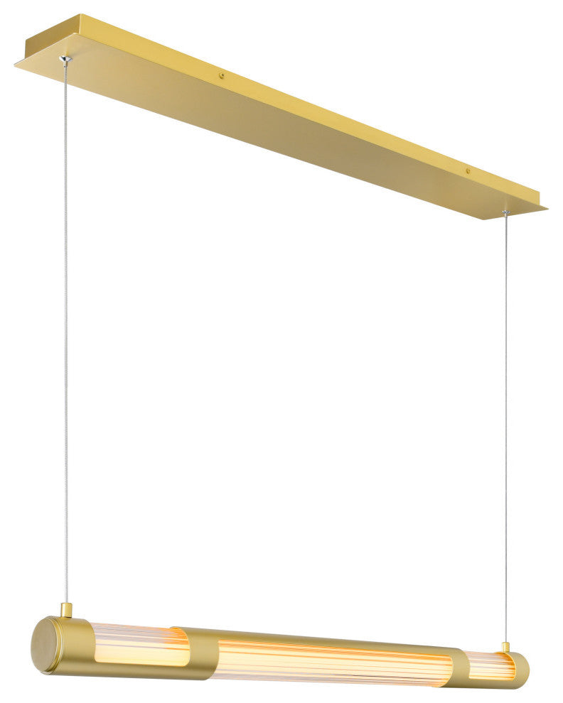 Neva 36 in LED Integrated Satin Gold Chandelier