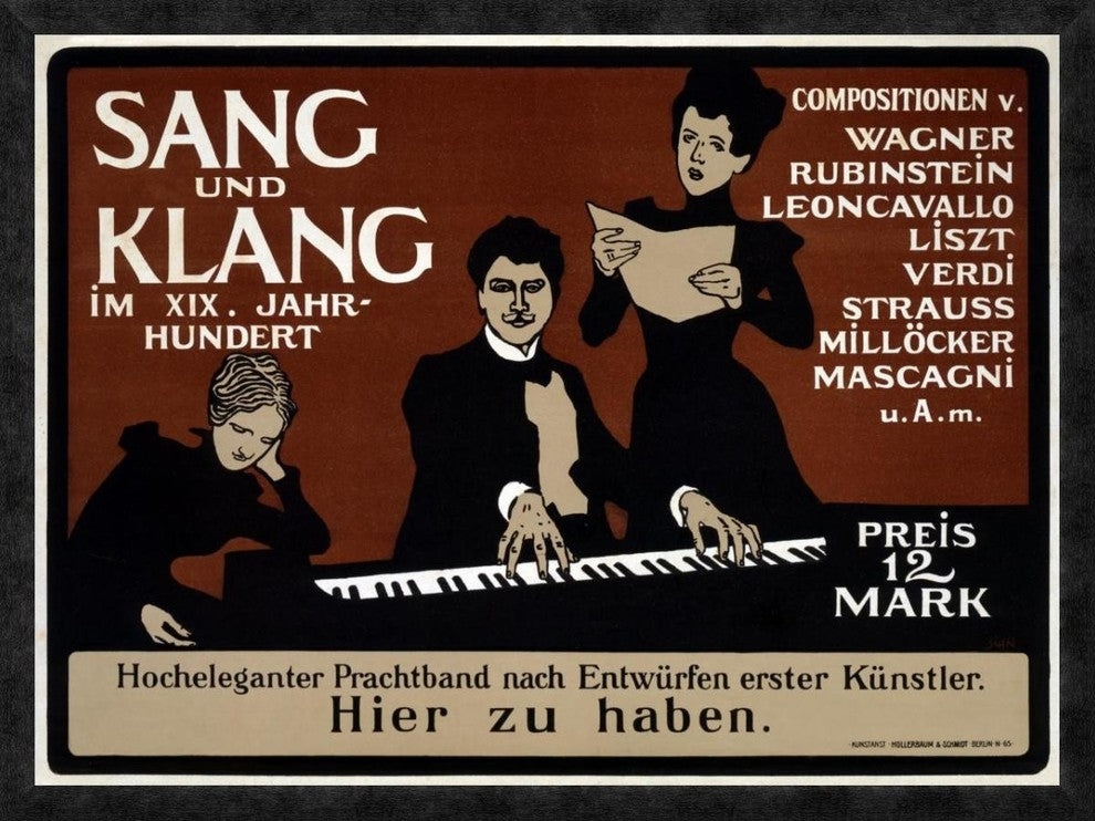 "Sang und Klang" Framed Canvas Giclee, 38"x29"