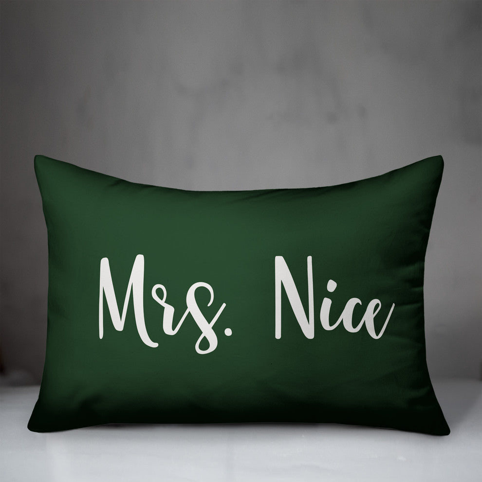 Mrs. Nice, Dark Green 14x20 Lumbar Pillow