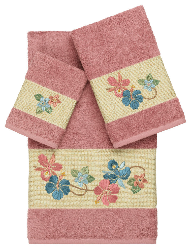 Caroline 3 Piece Embellished Towel Set