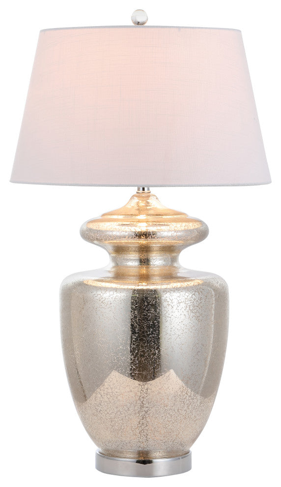 Hughes 31" Glass Table Lamp, Mercury Glass