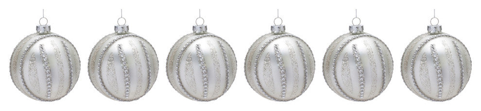 Jeweled Glass Ball Ornament, Set of 6