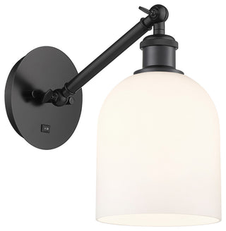 Ballston-Bella 1-Light 6" Sconce, Arm Adjusts Up/Down, Matte Black, Gloss White