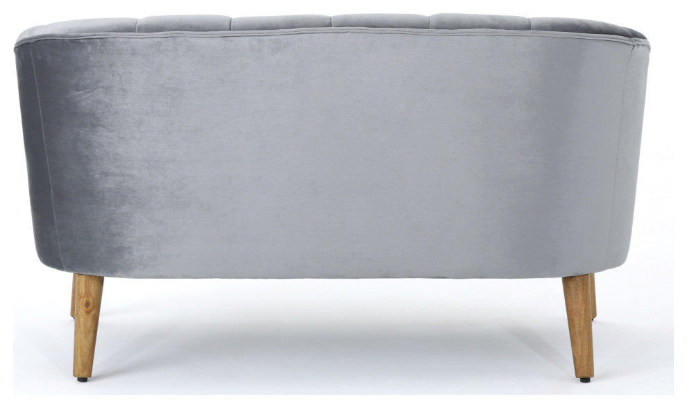 GDF Studio Scarlett Modern New Velvet Sofa, Pewter