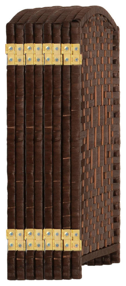 2 ft. Short Diamond Weave Fiber Room Divider Dark Mocha 8 Panel