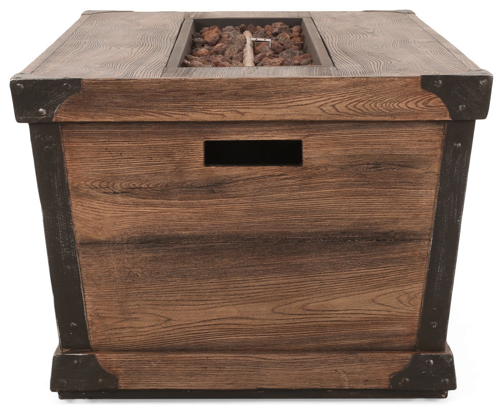 Aido Outdoor 50,000 BTU Rectangular Fire Pit, No Tank Holder