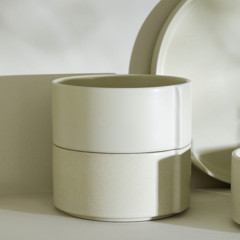 Stone Lain Bao Stoneware Bowl Set of 4, Beige