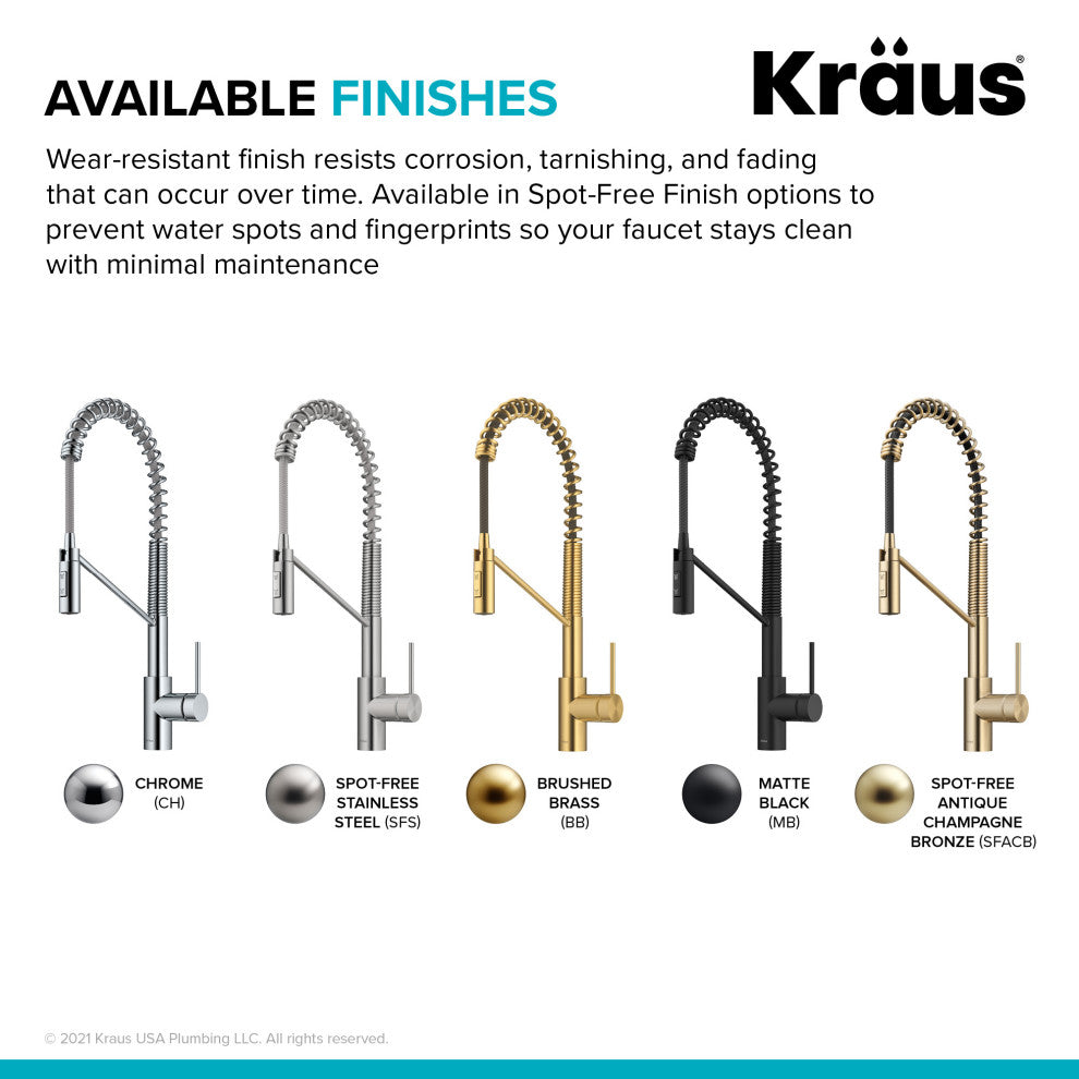 Kraus KPF-2631CH Oletto Single Handle Pull Down Commercial Kitchen Faucet Chrom