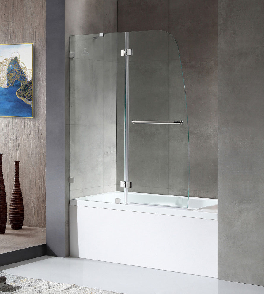 ANZZI Pacific 48" x 58" Frameless Tub Door, Polished Chrome