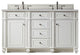 Bristol 60" Double Vanity, Bright White, Eternal Serena Quartz Top