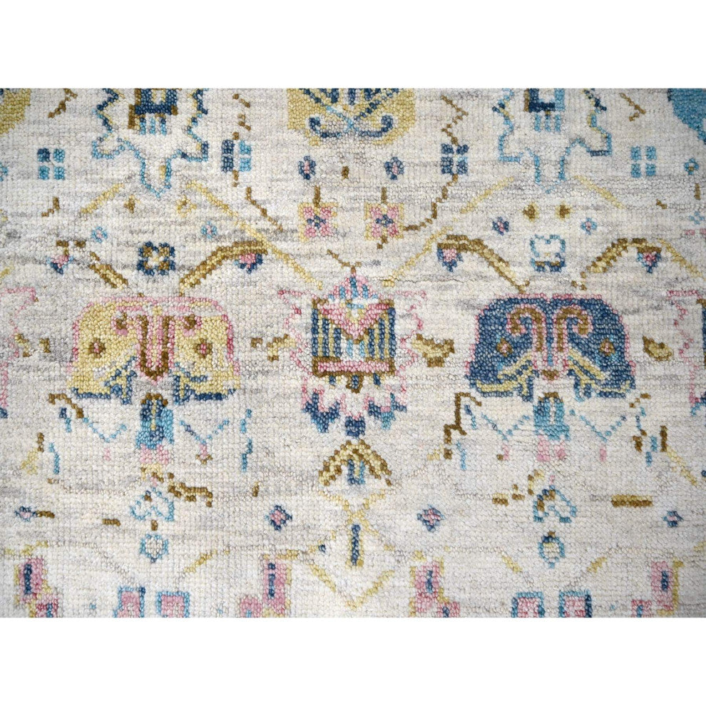 Ivory Hand Knotted Mahal Design Wool vegetable Dyes Oriental Rug 5'10"x8'10"