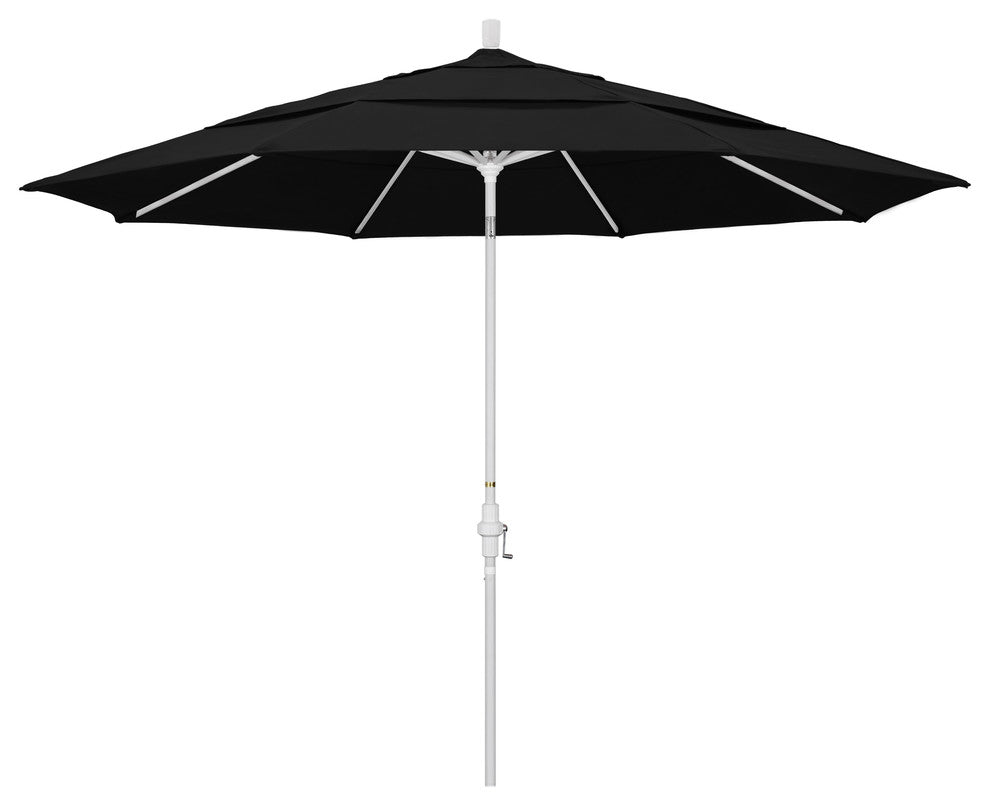 11' Aluminum Umbrella Collar Tilt Matted White, Black