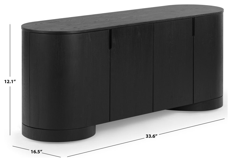 Safavieh Couture Jesbelina Oval Wood Sideboard, Black