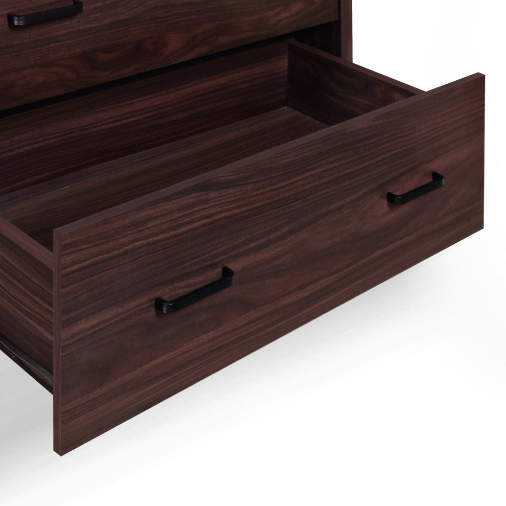 Titeca Contemporary 3 Piece Double Dresser and Nightstand Set, Wenge