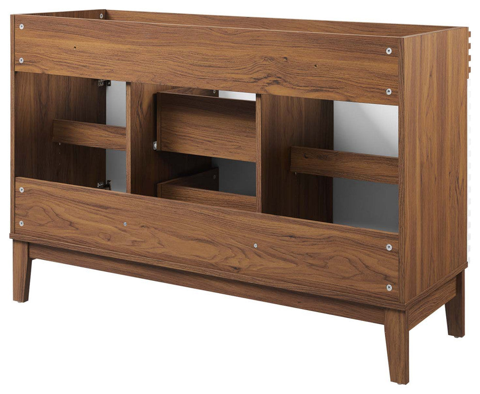 Render 48" Double Bathroom Vanity Cabinet, White Walnut