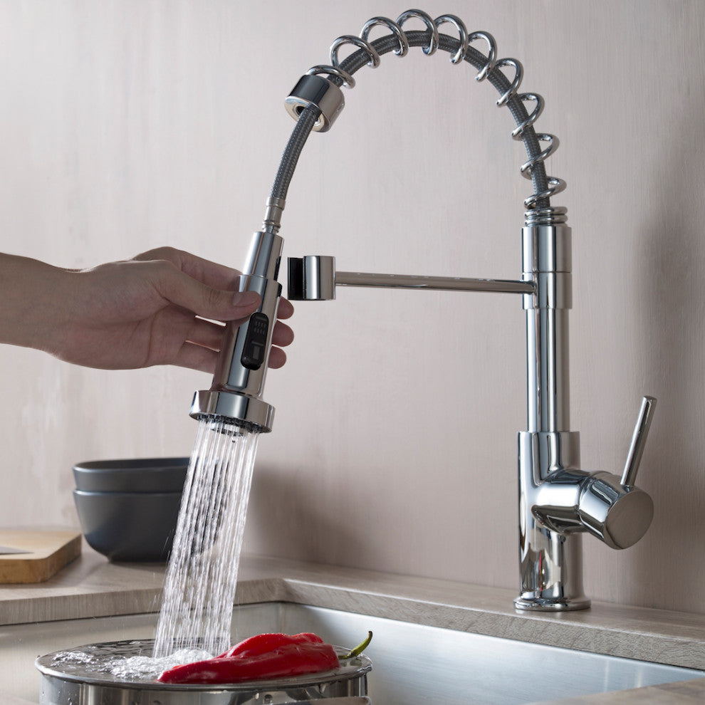 Blossom Lead Free, Solid Brass, Single Handle, Pull Out Kitchen Faucet, Chrome