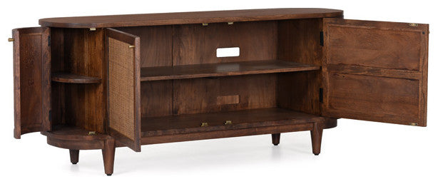 Canggu Cane Solid Wood Media Stand
