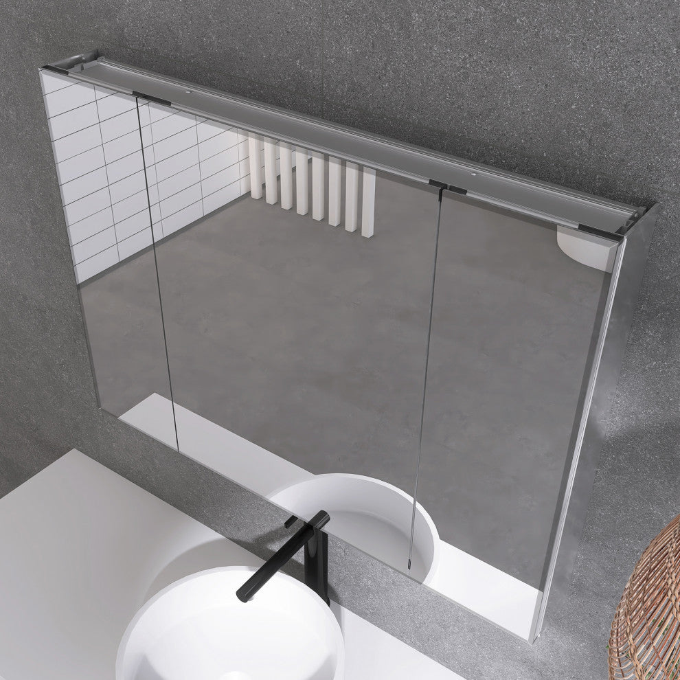 36" Rectangular Aluminum Recessed Mount/Surface Mount Medicine Cabinet