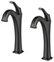 Kraus Arlo Single Handle Vessel Faucet, Pop Up Drain, Rubbed Bronze, Set of 2
