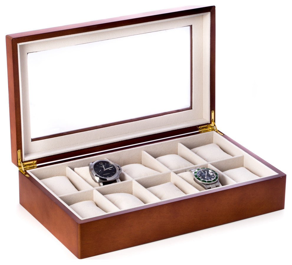 US Army Seal Brown Wood 10 Watch Case
