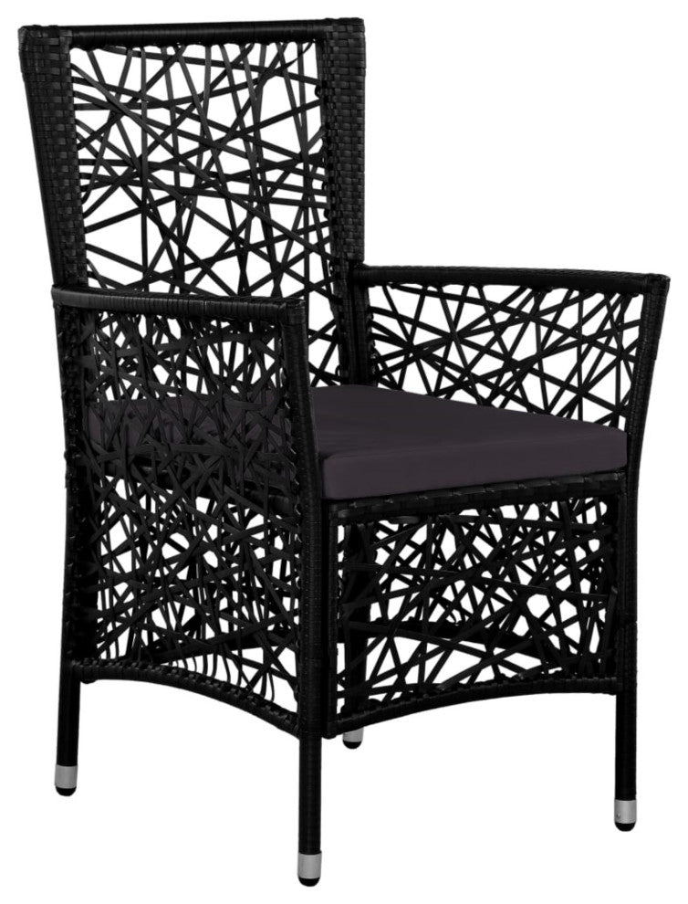 Vidaxl 9 Piece Outdoor Dining Set Poly Rattan Black