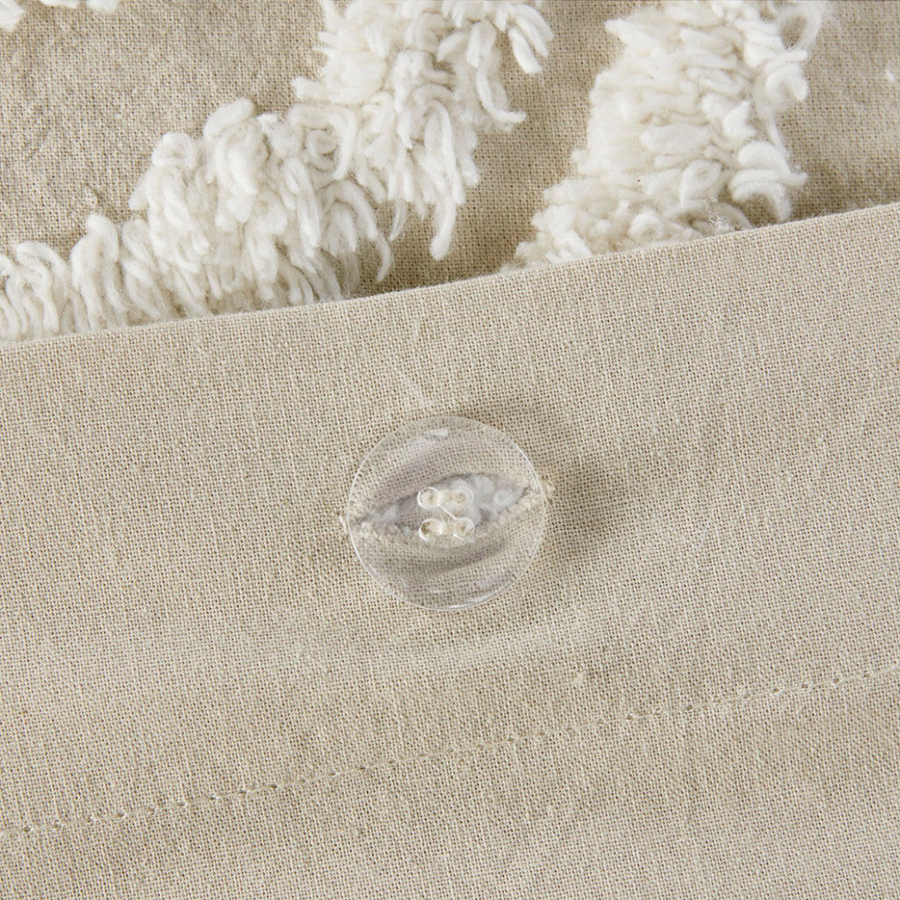 Madison Park Laetitia 3 piece Tufted Cotton duvet cover set, Taupe