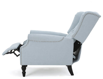 GDF Studio Elizabeth Tufted Back Recliner, Light Sky/Fabric