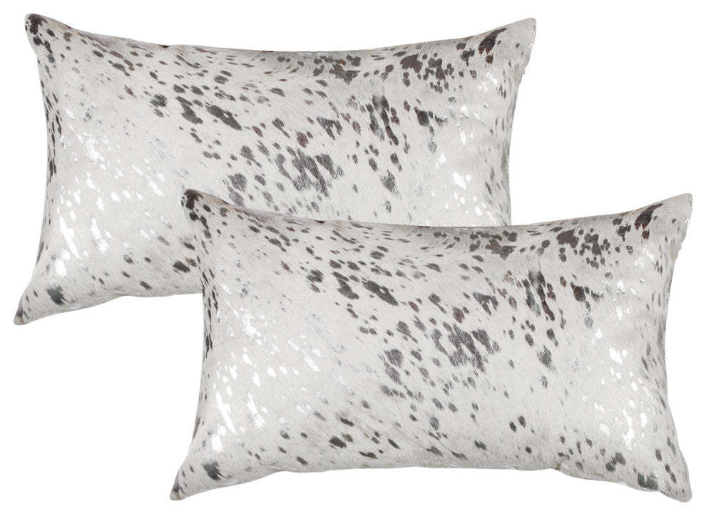 Natural Home Decor Torino Scotland Cowhide Pillow, 2-Piece
