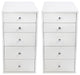 SlayStation 5-Drawer Vanity Storage Unit, Bright White, Pair