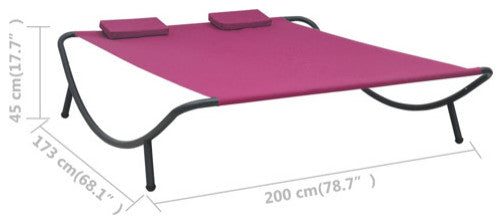 vidaXL Outdoor Chaise Lounge Patio Lounge Bed Sun Lounger Daybed Fabric Pink
