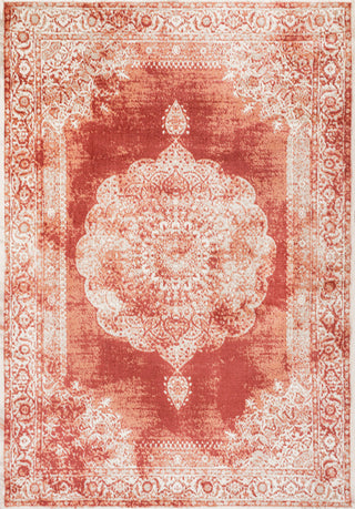 Rosalia Cottage Medallion Area Rug, Peach/Ivory, 4x6