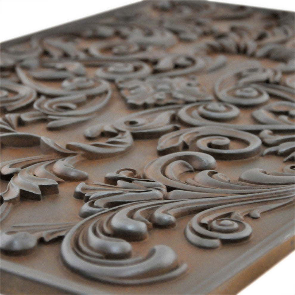 Cypress Iron Rust Matte Finish 16"x 24" Hand Made Metal Mural Tile