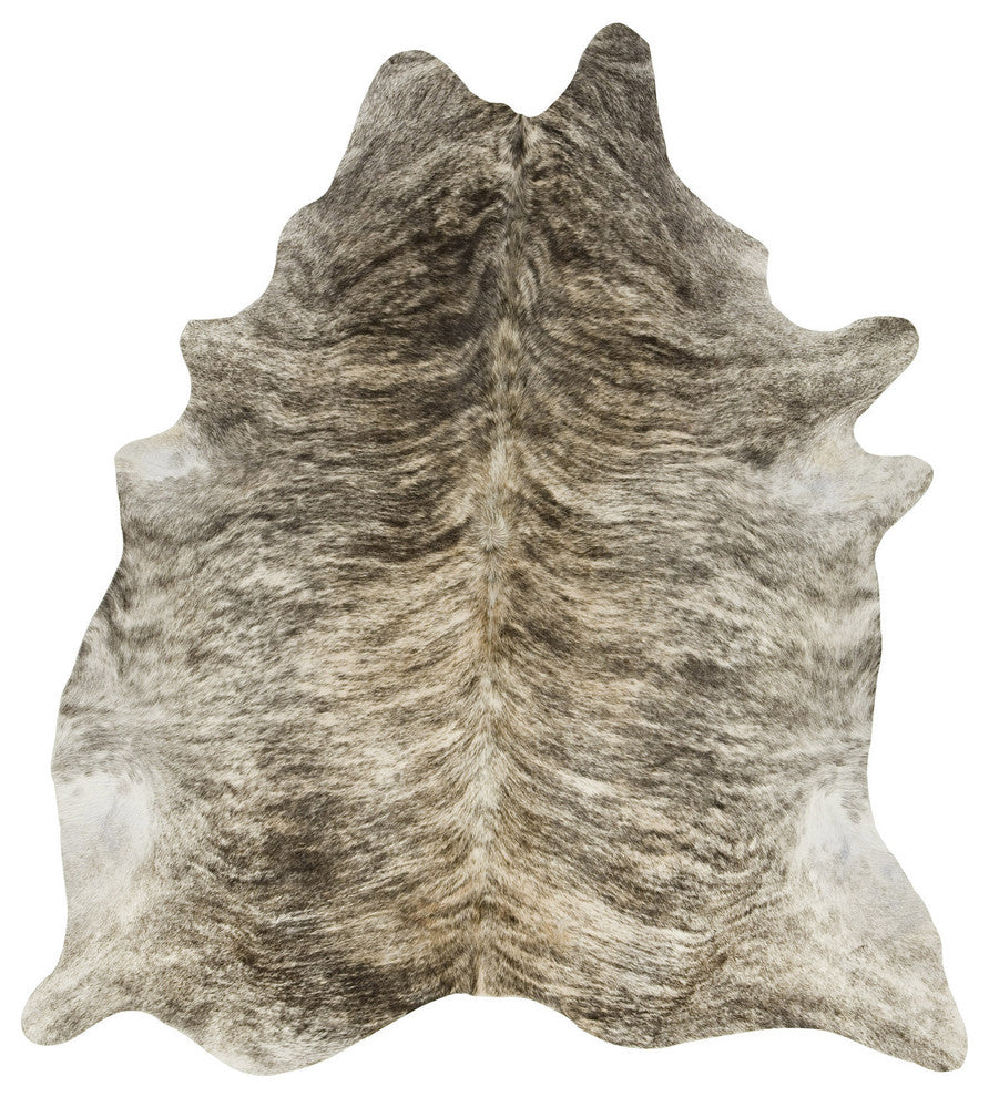 Gray Tan Brindle Cowhide Rug, XL