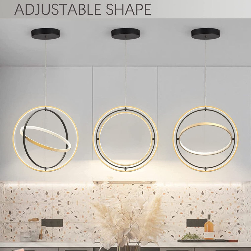 Modern LED Chandelier Adjustable Globe Pendant Light Fixture