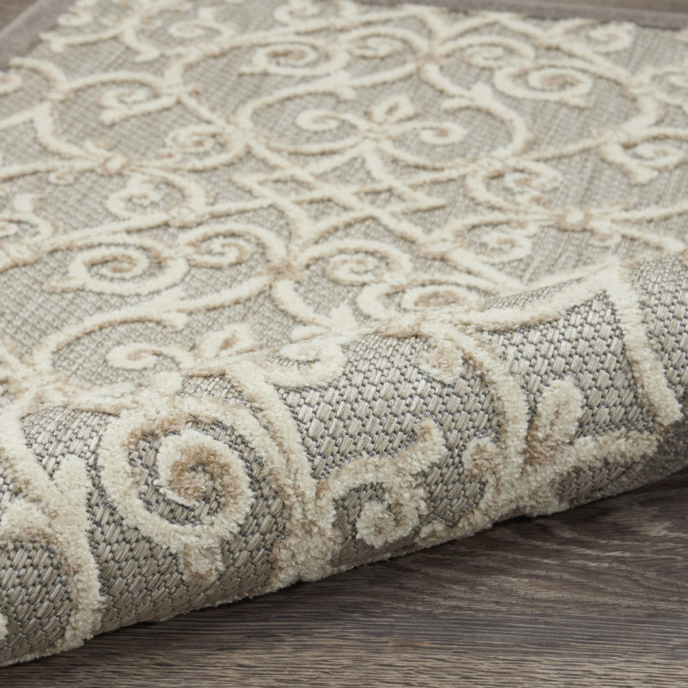 8 x 11 Natural and Gray Indoor Outdoor Area Rug