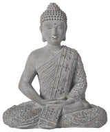 Cement Meditating Sash Buddha Figurine Washed Concrete Gray Finish