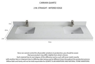 Elizabeth 72 Double Sink Bath Vanity in Light Natural Teak 2" Carrara Quartz