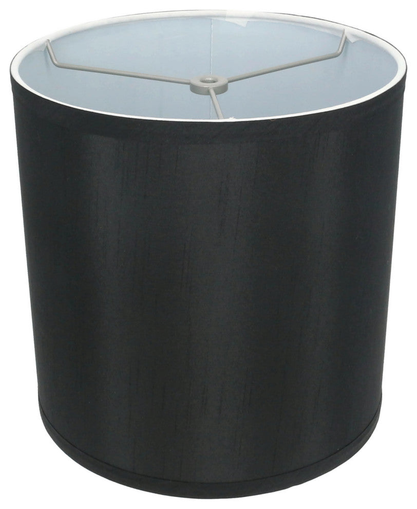 Classic Drum Faux Silk Lamp Shade, Black, 10"