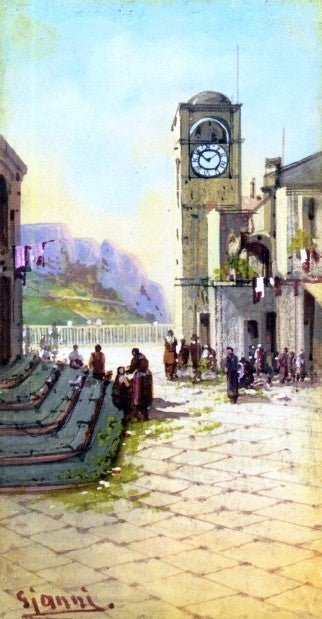 Girolamo Gianni Town Square Capri, 15"x30" Wall Decal