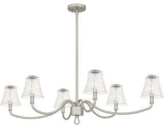 McKinney Six Light Linear Chandelier in Brushed Nickel