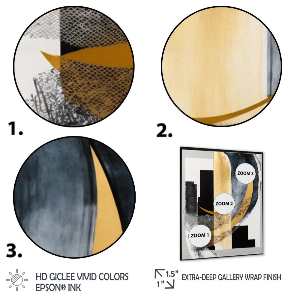 Glam Art Deco Abstract I Framed Print, 24x32, Black