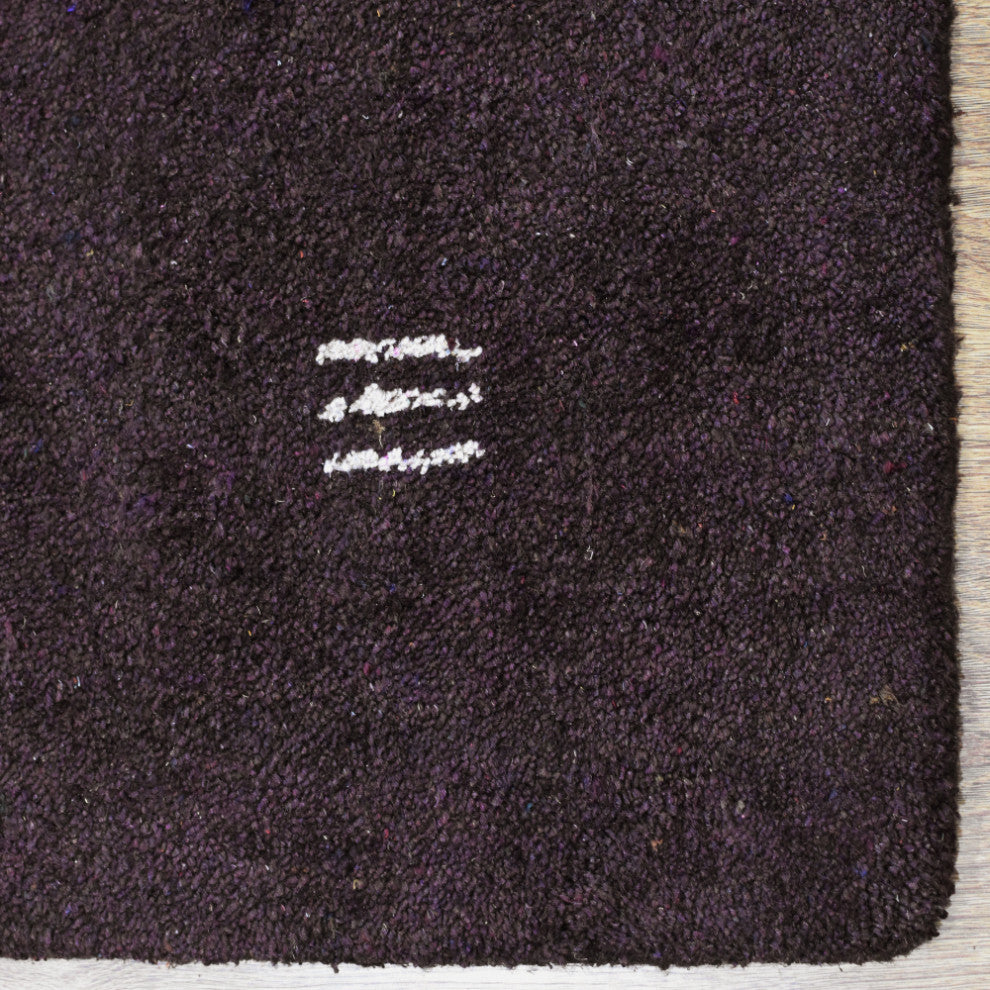 Hand Knotted Loom Silk Mix Area Rug Contemporary Brown
