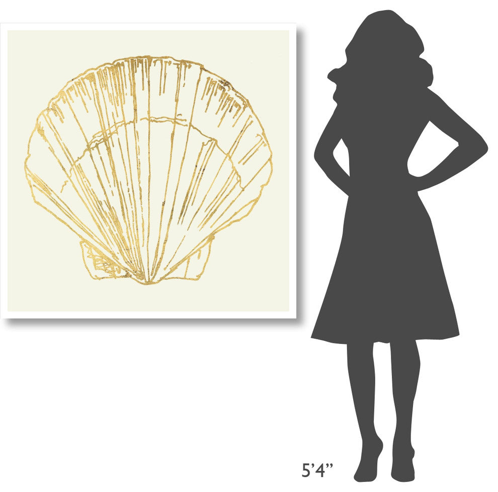 "Coastal Breeze Shell Sketches V" Digital Paper Print by Anne Tavoletti, 42"x42"