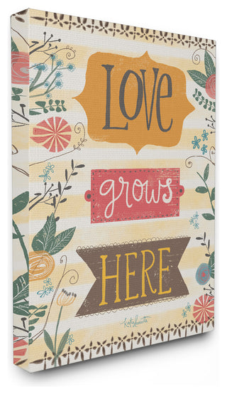 "Love Grows Here Autumn Colors" Stretched Canvas Wall Art