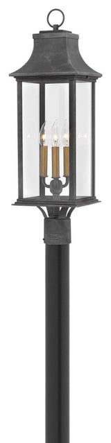 Hinkley Adair Large Post Top Or Pier Mount Lantern, Aged Zinc