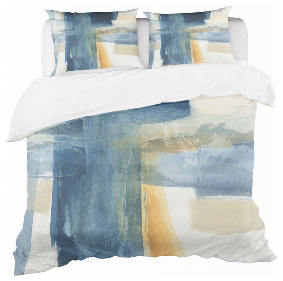 indigo Panel Vi Geometric Duvet Cover Set, Twin