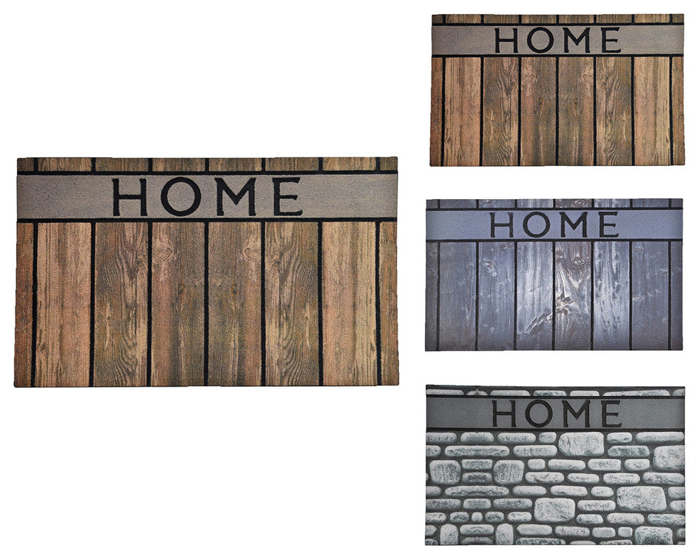 Outdoor Front Door Mat Home Wood Flooring Rubber Rug 30x18 Grey