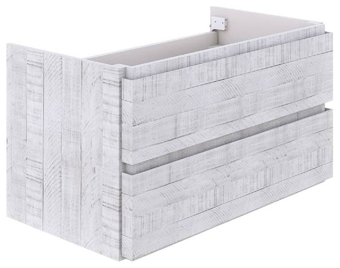Fresca Formosa Modern 82" Rustic White Wall Hung Double Sink Bathroom Cabinet