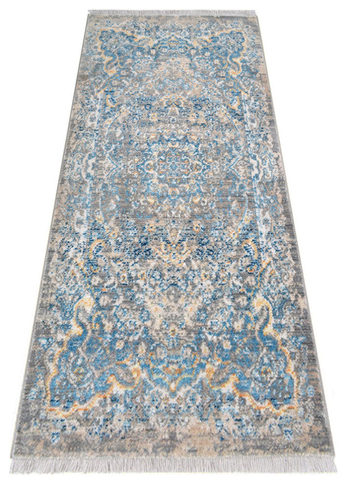 MACHINE MADE POLYESTER AREA RUGS  -Gray Blue Color, Oriental ,Living room rugs